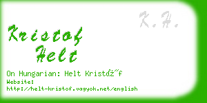 kristof helt business card